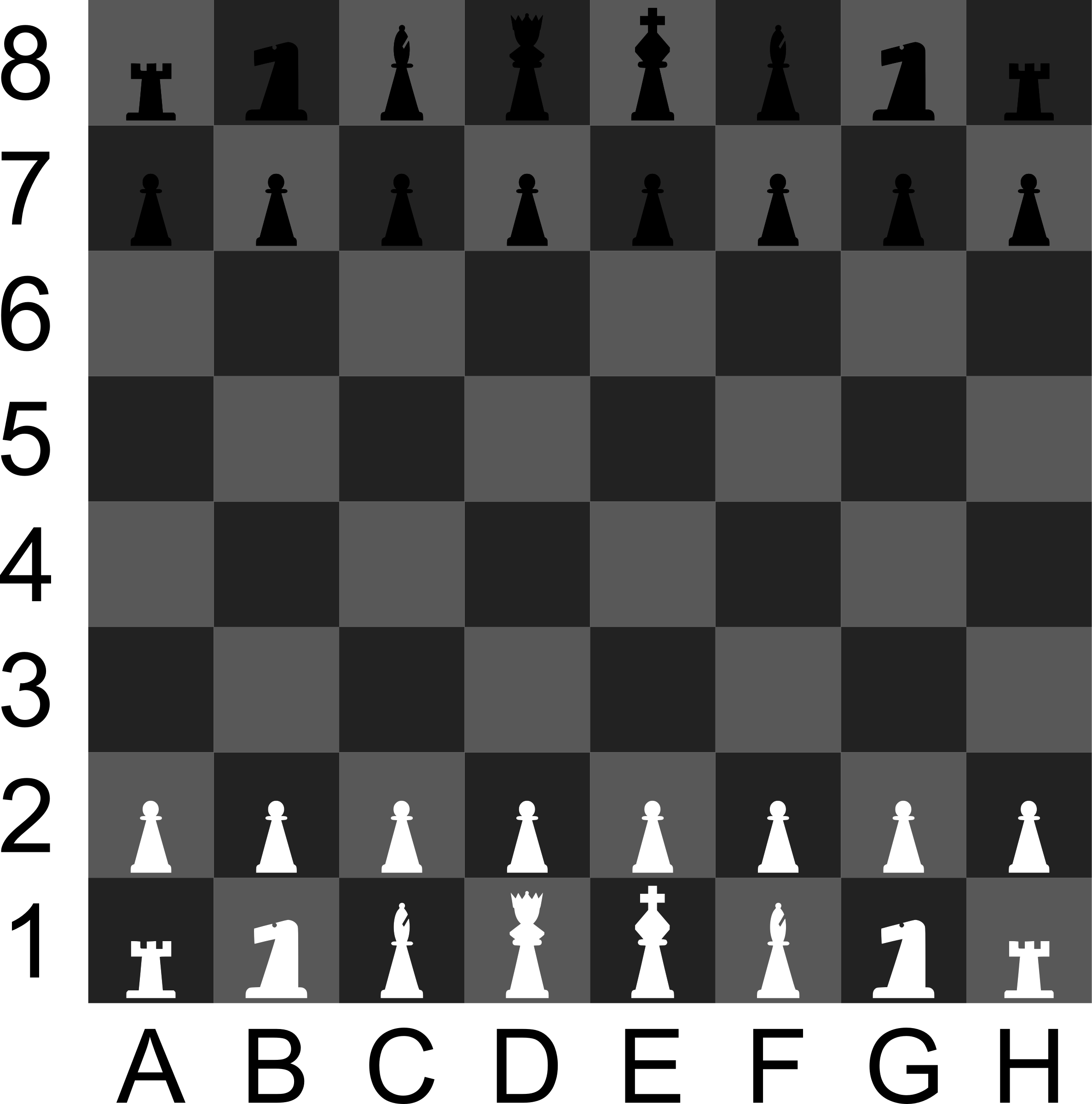 Clipart - 2D Chess set - Chessboard