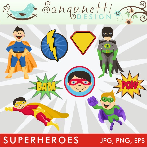 Superhero clipart set - Mygrafico.com