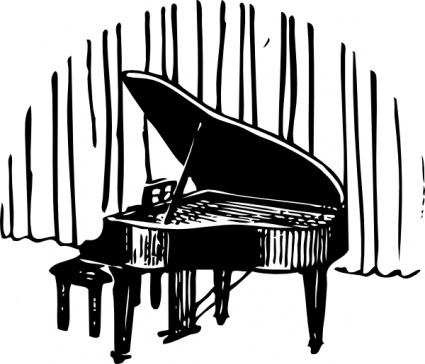 Piano In Front Of Curtain clip art - Download free Other vectors
