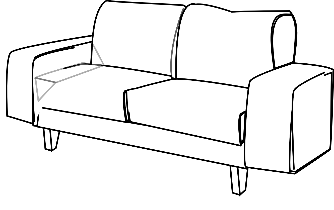 Pix For > Sofa Clipart Black And White