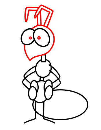 Drawing a cartoon ant