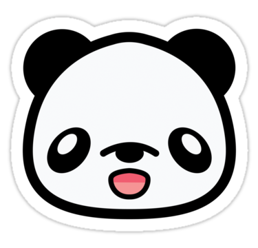 Kawaii Happy Panda Head" Stickers by destei | Redbubble - ClipArt ...