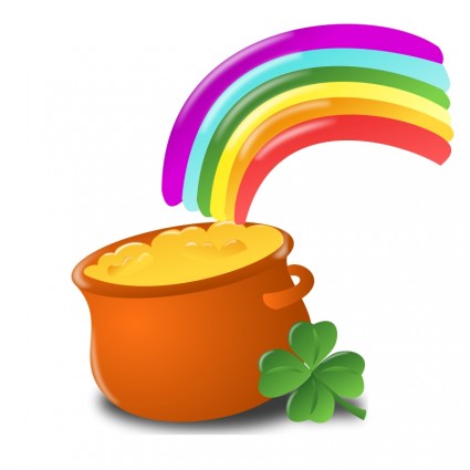 Vector rainbow pot of gold Free vector for free download (about 1 ...