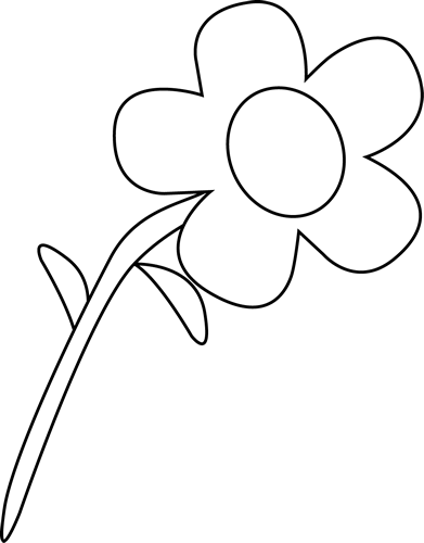 Black and White Flower Clip Art - Black and White Flower Image