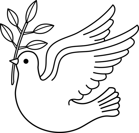Peace Dove Line Art - Free Clip Art