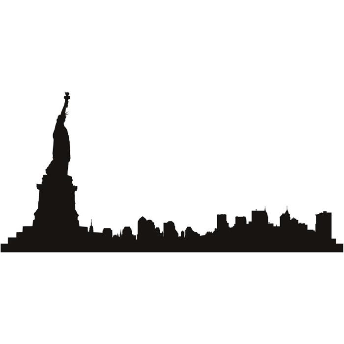 New York City Skyline Wall Sticker Statue of Liberty Wall Decal ...