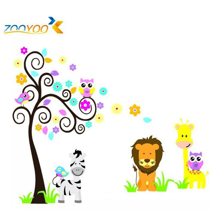 Aliexpress.com : Buy New design large Size Forest Animals Tree 3D ...