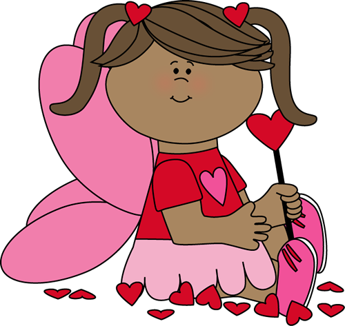 Valentine's Day Fairy with Hearts Clip Art - Valentine's Day Fairy ...