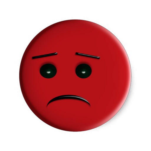 Red Frowny Face Round Stickers | Zazzle