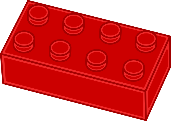 Red Lego Brick clip art - vector clip art online, royalty free ...