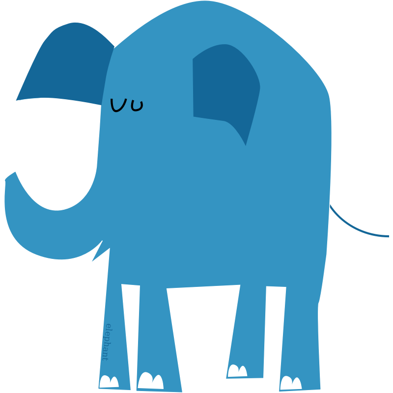 Clipart - blue elephant