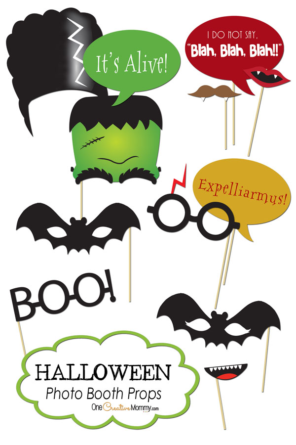 Halloween Photo Booth Props {Printables} - onecreativemommy.