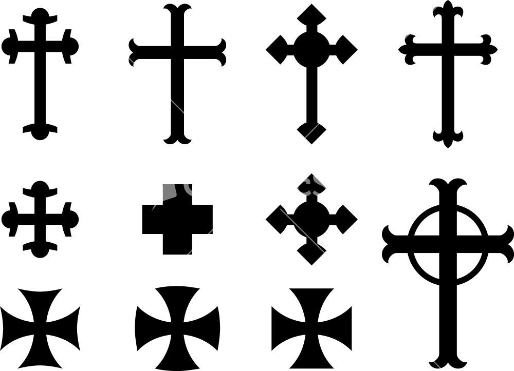 Vector Crosses - Religious Symbols Stock Image