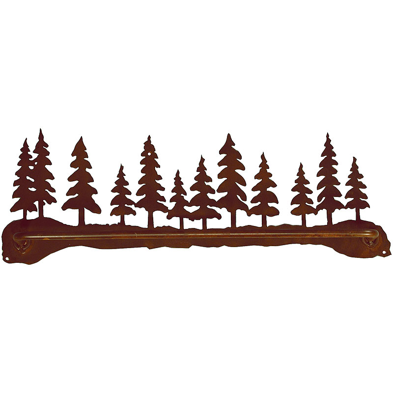 Pine Forest Scenic Bath & Hand Towel Bar by Ironwood Industries ...