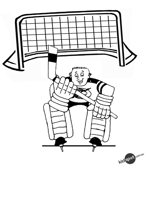 Free Online Hockey Goalie Colouring Page