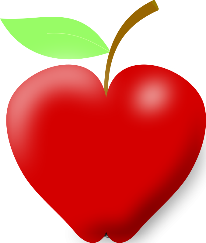 clipart apple with heart - photo #1