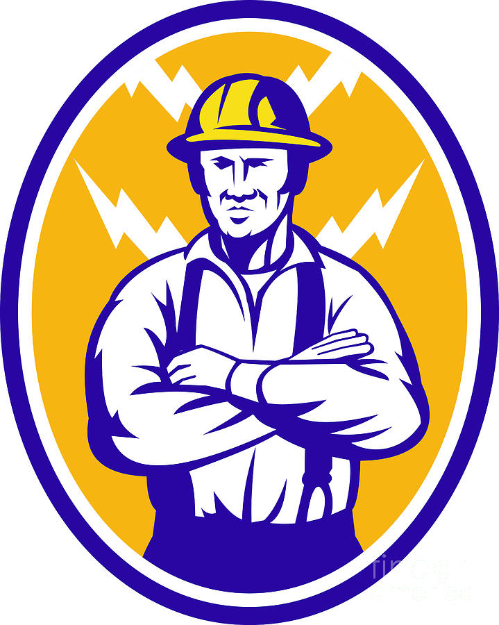 Electrician Construction Worker Lightning Bolt by Aloysius ...
