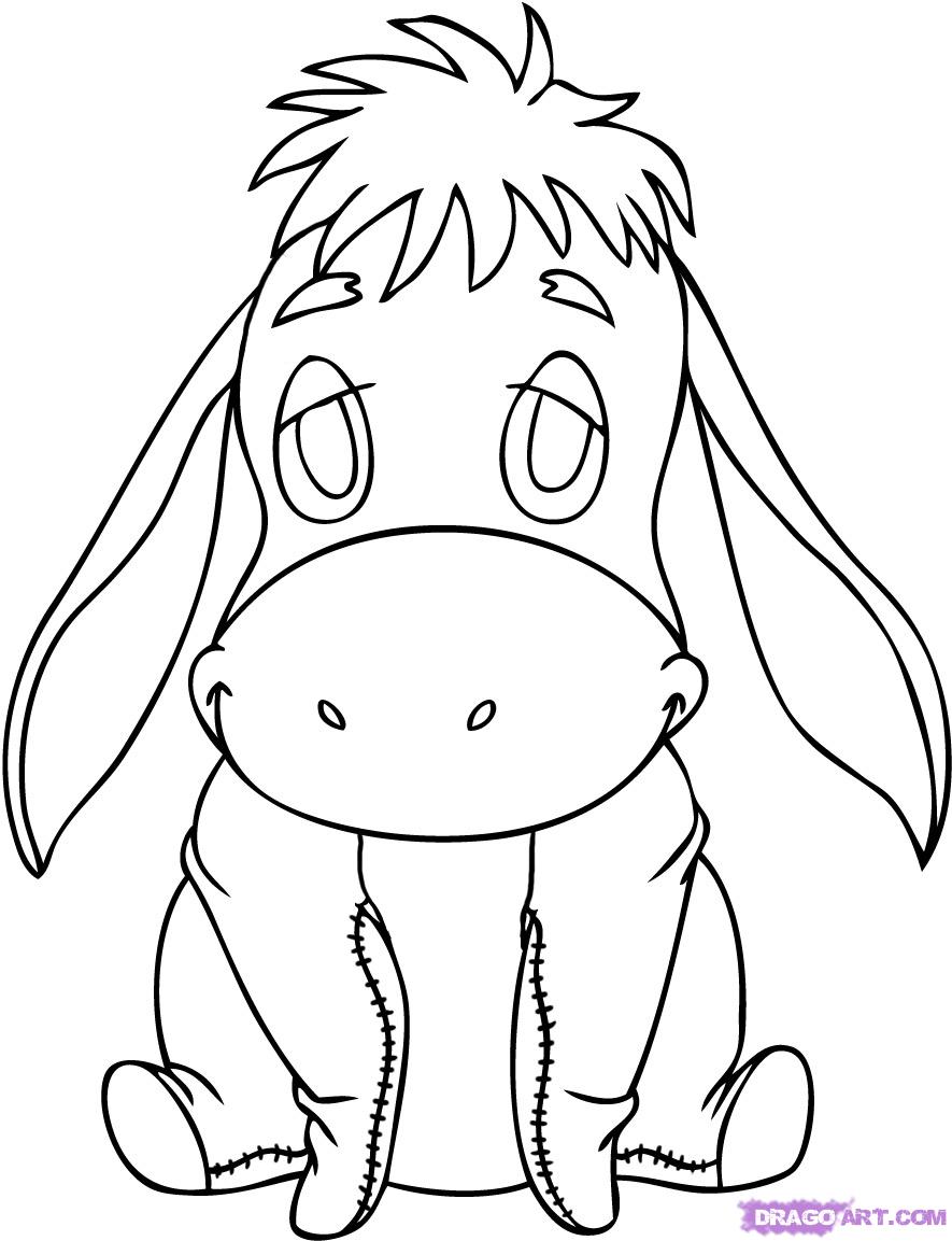 How to Draw Baby Eeyore, Step by Step, Disney Characters, Cartoons ...