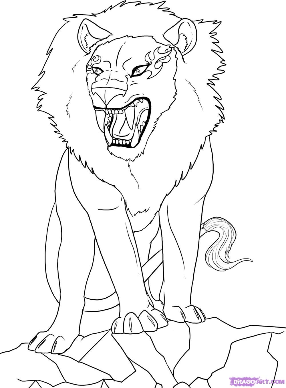 How to Draw an Anime Lion, Step by Step, anime animals, Anime ...
