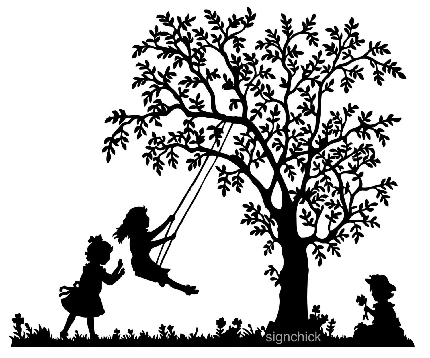 Images For > Tree Swing Drawing