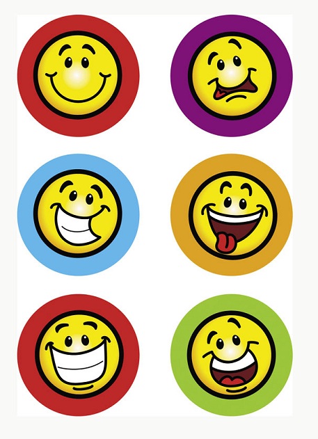 100 Goofy Smiley Face Stickers Rewards Party Favors Scrapbooking ...