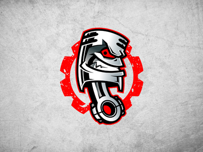 Dribbble - Piston logo mascot by Josip