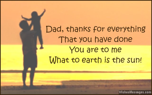 Thank You Dad: Messages and Quotes | WishesMessages.com
