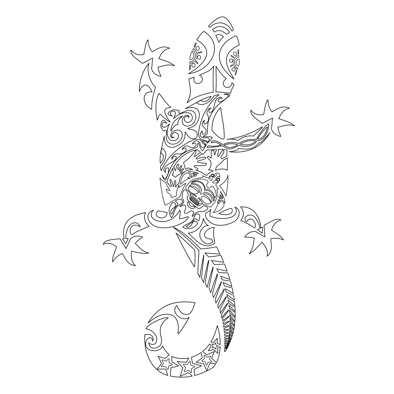 Maori Lizard Tattoo Image Picture