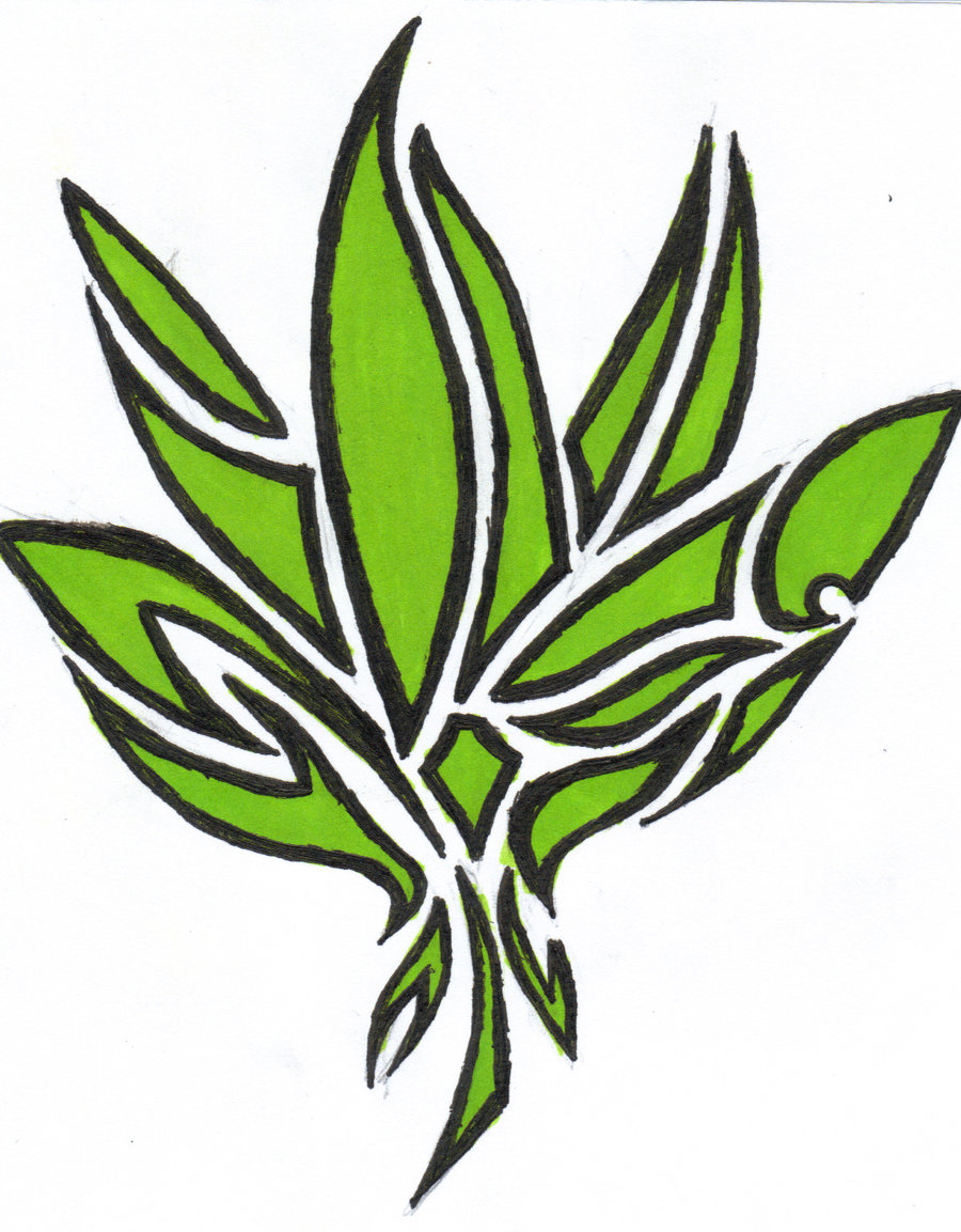 Images For > How To Draw A Cartoon Weed Leaf