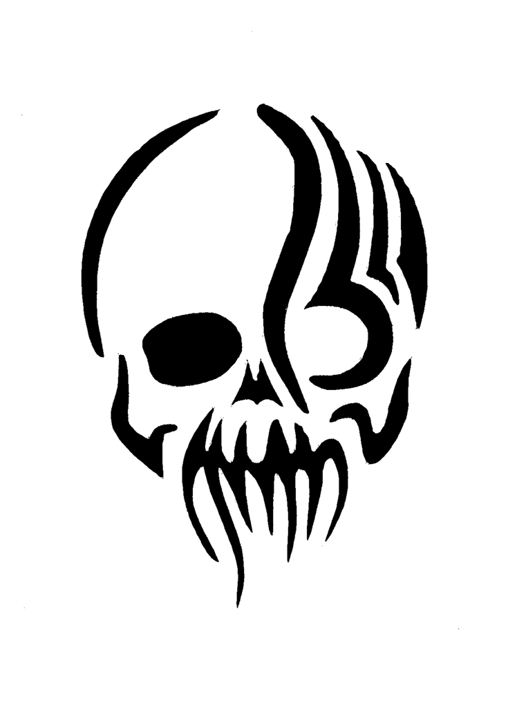 Zombie Skull Tattoo Stencils are Ideal for Glitter Tattoos, Spray ...