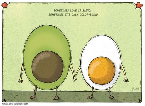 love cute food true cartoon comic egg avocado color blind ...