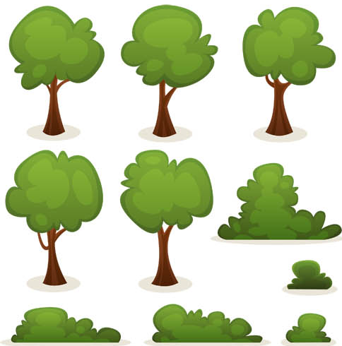 Shrubs and Trees vector Natural vector free download