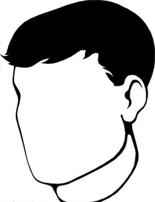 Empty Man Face Coloring Page | Coloring Sun