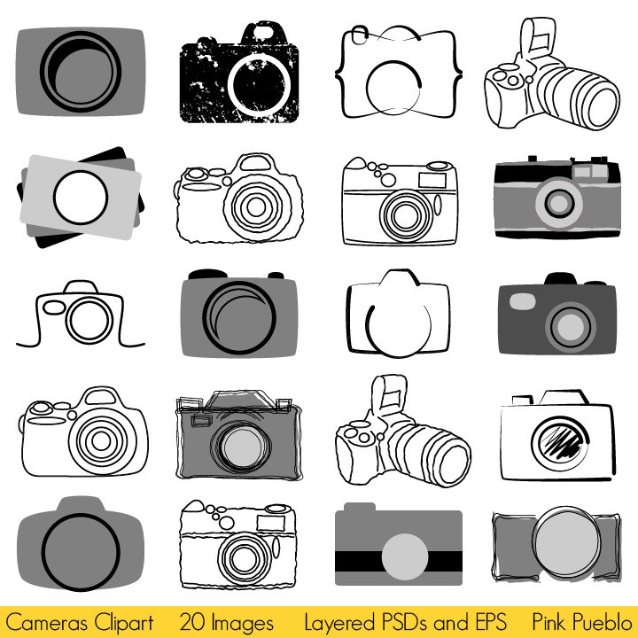 Camera Clipart Clip Art, Photography Logo Elements, Layered ...