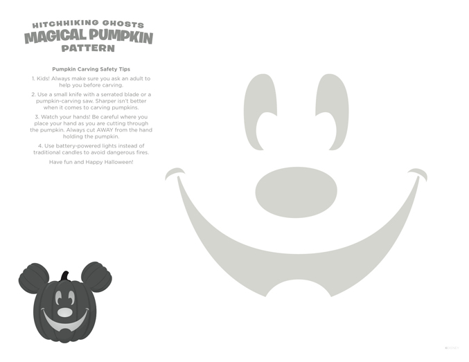 Mickey Mouse Face Pumpkin Stencil