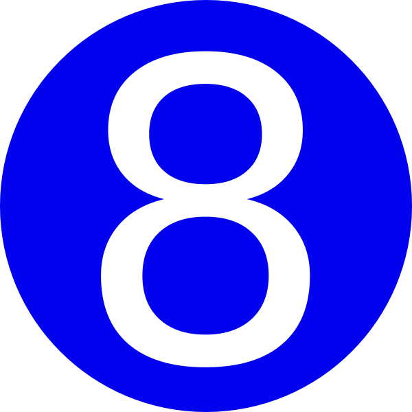 Blue, Rounded,with Number 8 Clip Art at Clker.com - vector clip ...