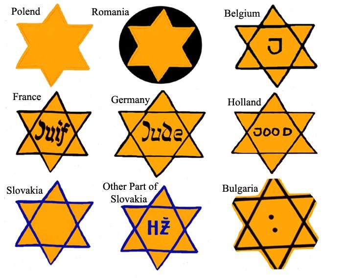 May 29, 1942 examples of diffrent Jewish stars. Joseph Goebbels ...