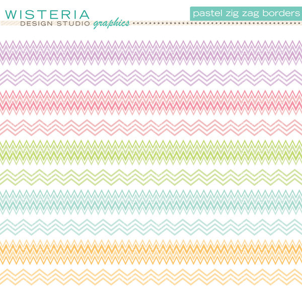 Pastel Zig Zag Borders Clip Art for by WisteriaDesignStudio