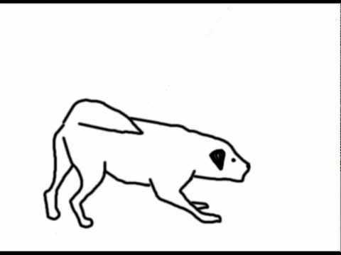 Animation of a dog barking (line test) - YouTube