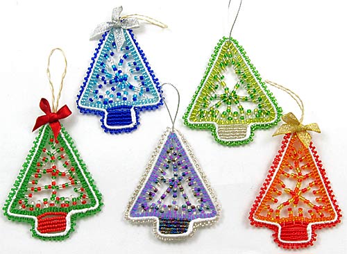WOW Imports: Beaded Christmas tree ornaments, beaded Christmas ...