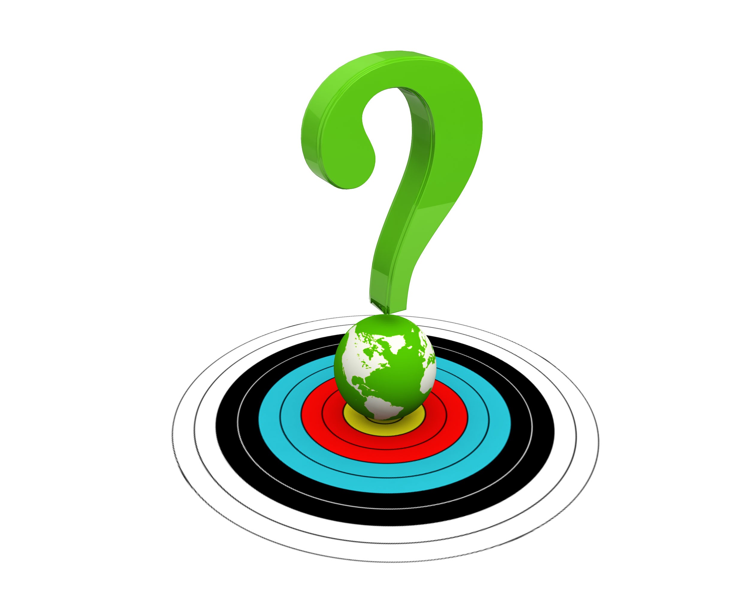 3d_graphic_of_question_mark_on_globe_residing_on_dartboard_stock_photo_Slide ...