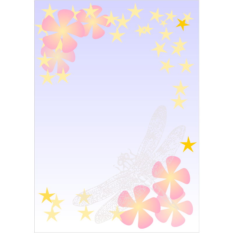 Clipart - Dragonfly notepaper