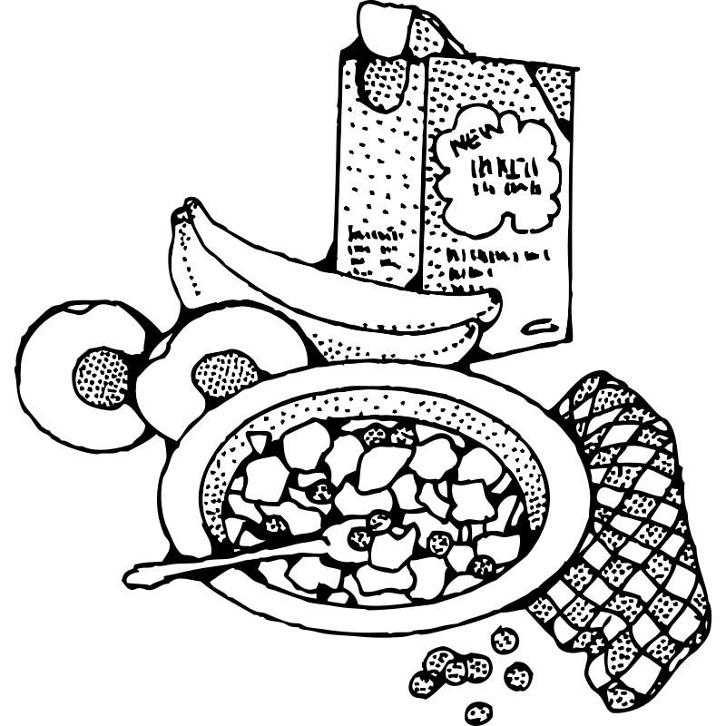 Clipart - breakfast with cereal
