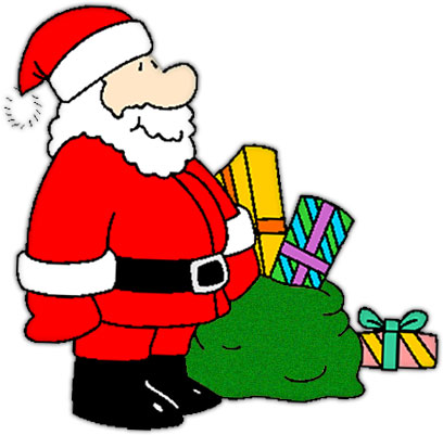Free Christmas Clipart - Santa With A Sack Full Of Presents