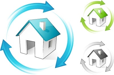Recycle arrows around house - Download free Other vectors