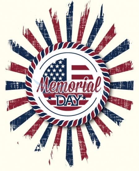 Memorial day vector illustration with american badge - Stock ...