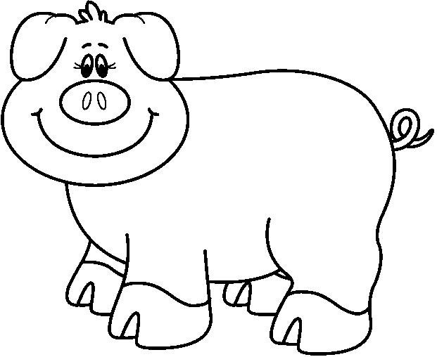 free black and white pig clipart - photo #10