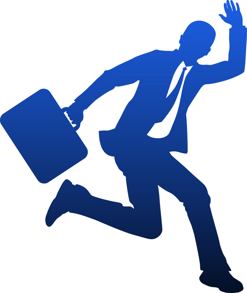 Free Vector Businessman Running in Blue Color | Webs Campaign