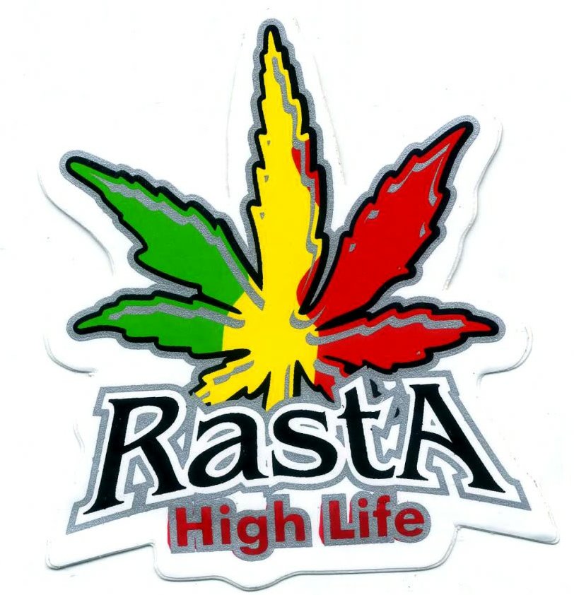 Rasta Reggae Sticker Weed 420 Decal 12, Rasta Decals, Reggae ...