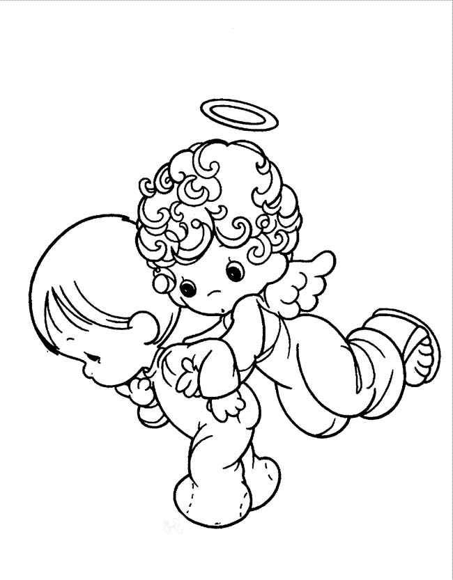 Precious Moments Angel And Baby Coloring Pages - Precious Moments ...